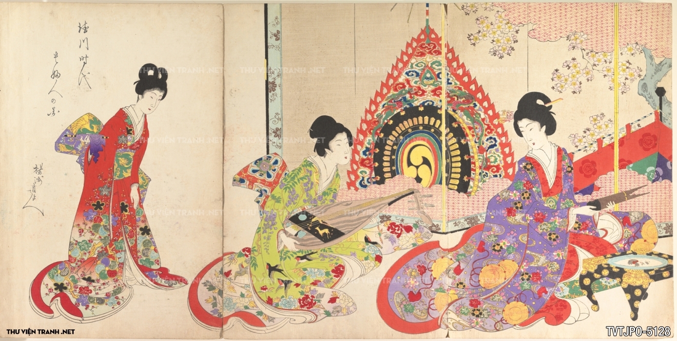 Tranh phong cách Ukiyo-e Nhật Bản cổ