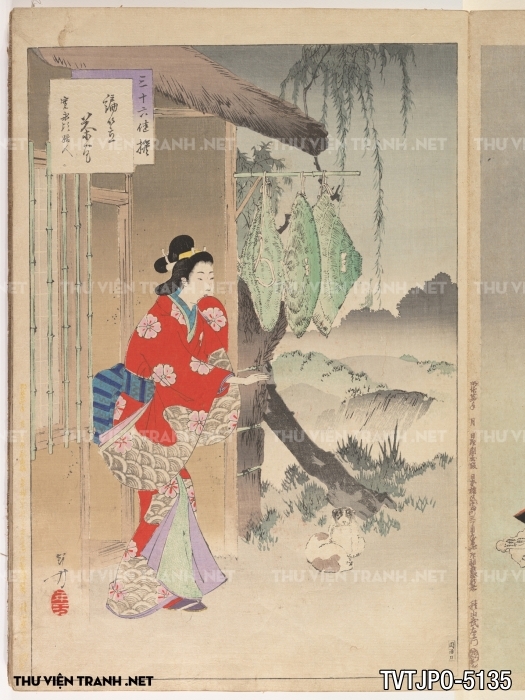 Tranh phong cách Ukiyo-e Nhật Bản cổ
