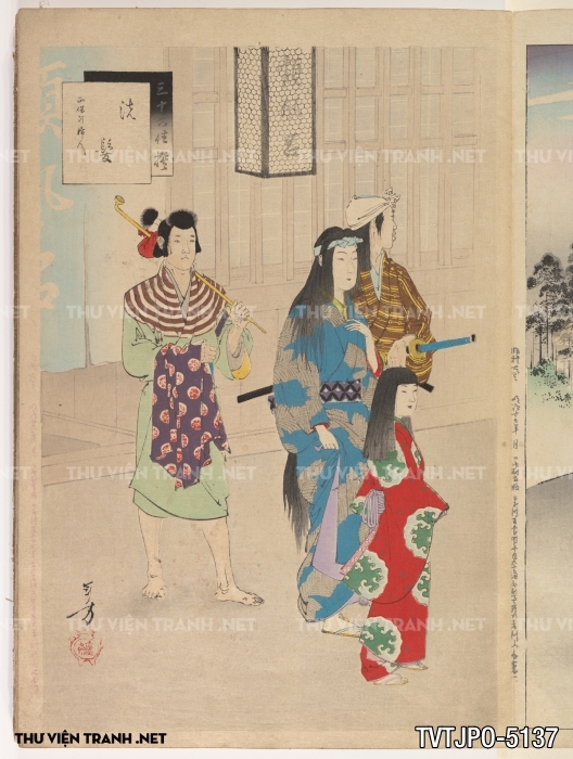 Tranh phong cách Ukiyo-e Nhật Bản cổ