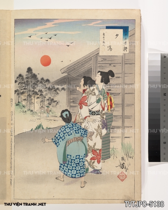 Tranh phong cách Ukiyo-e Nhật Bản cổ