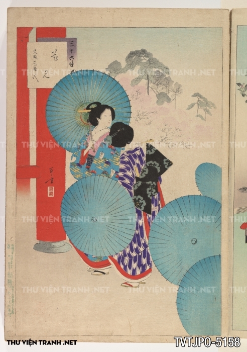 Tranh phong cách Ukiyo-e Nhật Bản cổ