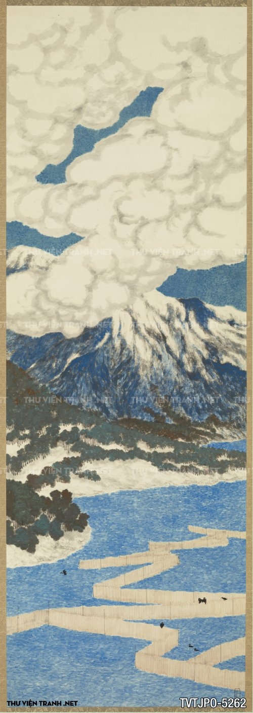 Tranh phong cảnh khổ đứng của Ando Hiroshige