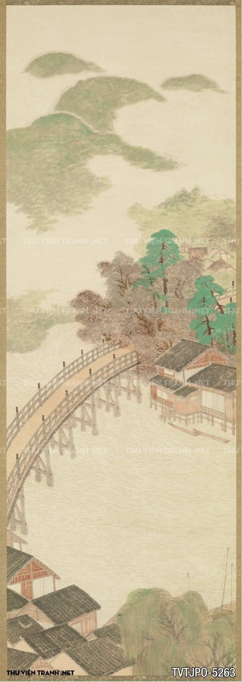Tranh phong cảnh khổ đứng của Ando Hiroshige