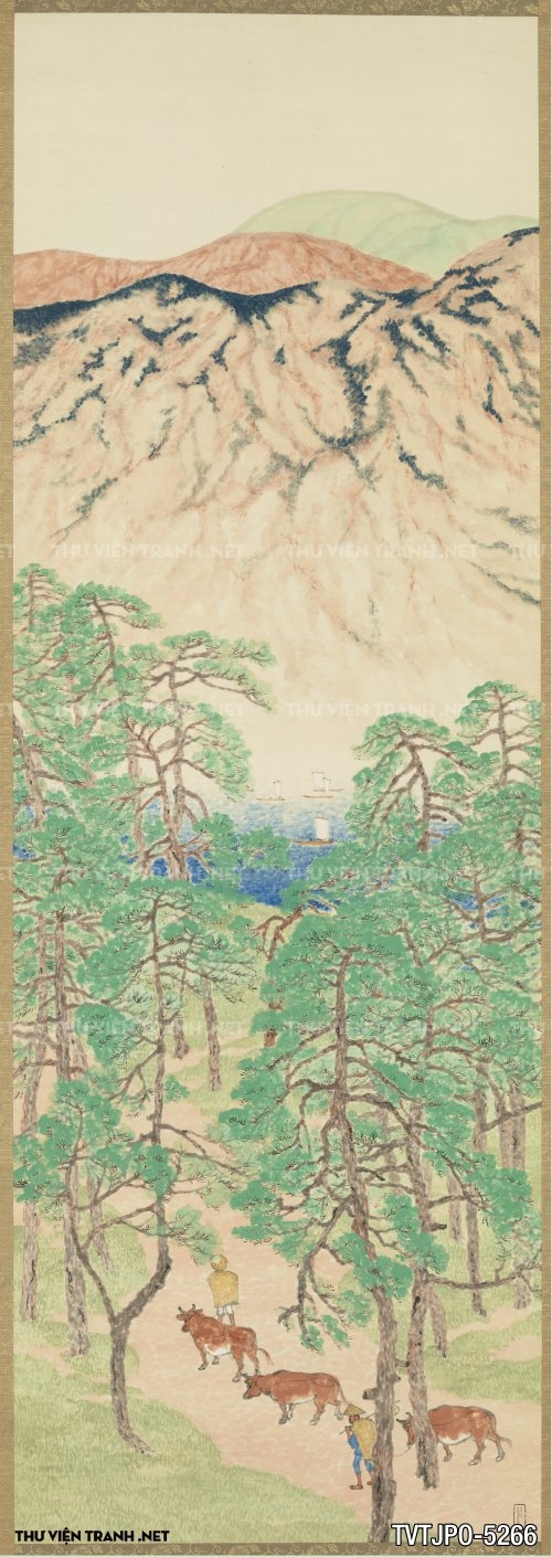 Tranh phong cảnh khổ đứng của Ando Hiroshige