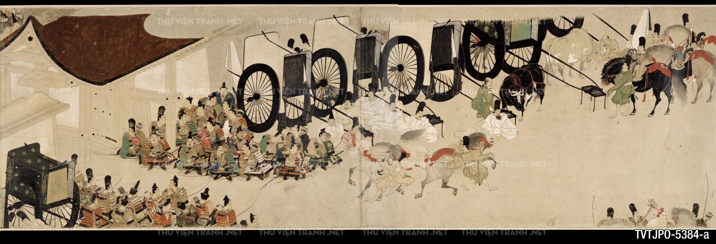 Minh họa về chuyến viếng thăm của Hoàng gia tới Rokuhara