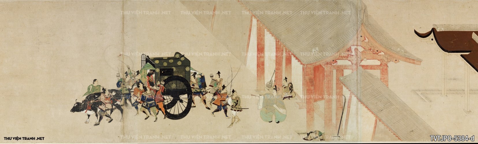 Minh họa về chuyến viếng thăm của Hoàng gia tới Rokuhara