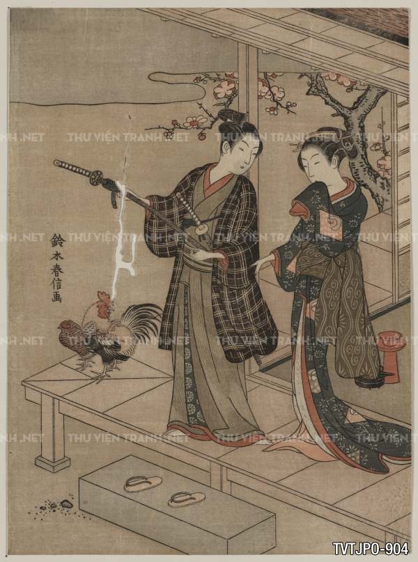 Ancient Japanese woodblock prints- Tranh thiếu nữ Nhật Bản xưa