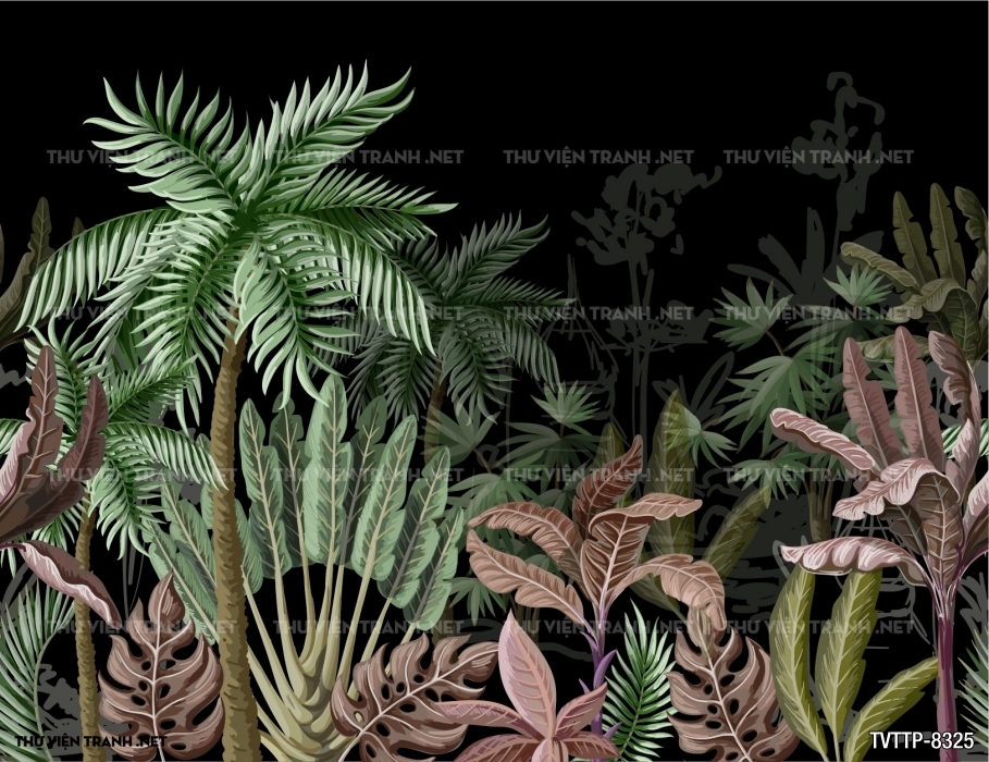 Tranh cây lá nhiệt đới, thực vật nhiệt đới- Tropical Leaves- Tropical plants