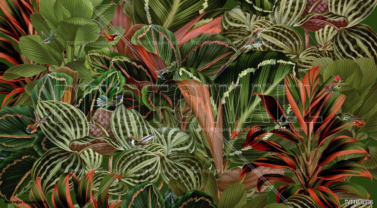 Tranh cây lá nhiệt đới, thực vật nhiệt đới- Tropical Leaves- Tropical plants