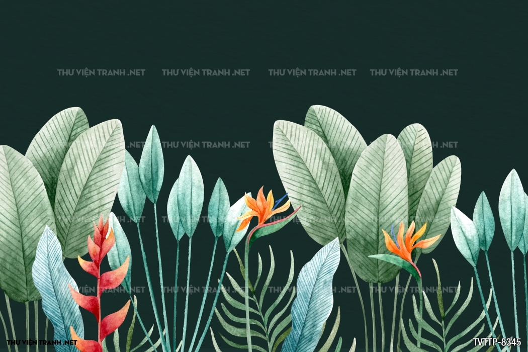 Tranh cây lá nhiệt đới, thực vật nhiệt đới- Tropical Leaves- Tropical plants