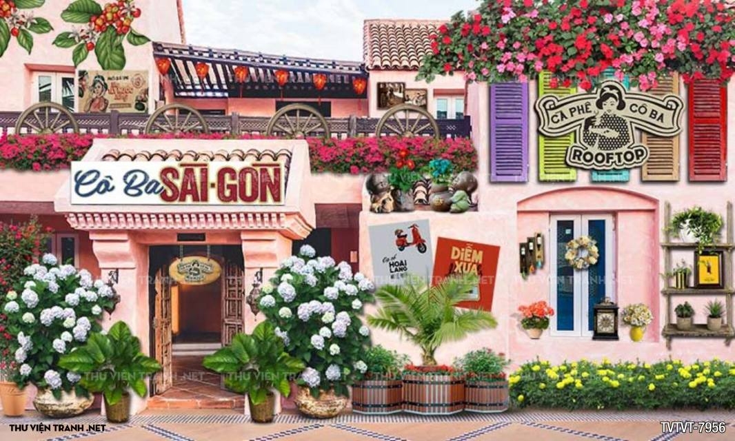 Tranh quán cafe, Trà sữa Vintage