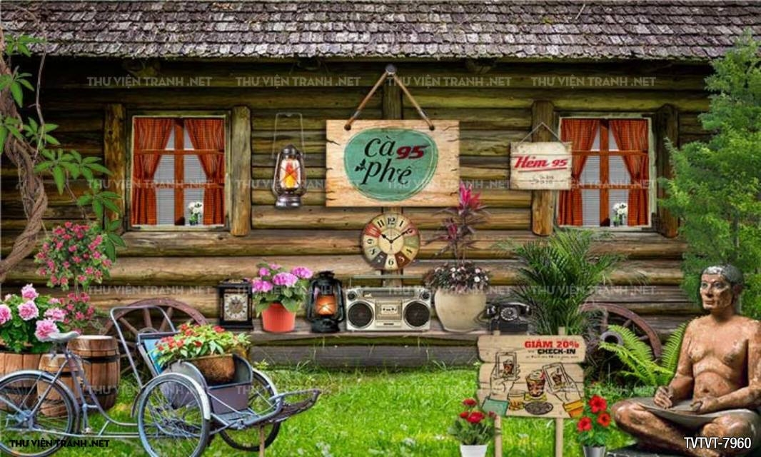 tranh quán cafe, Trà sữa Vintage