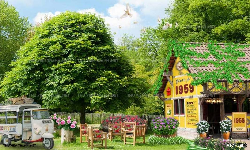 tranh quán cafe, Trà sữa Vintage