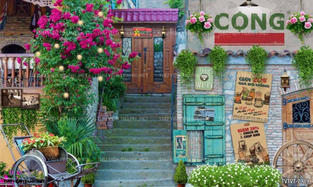 Tranh quán cafe, Trà sữa Vintage 2