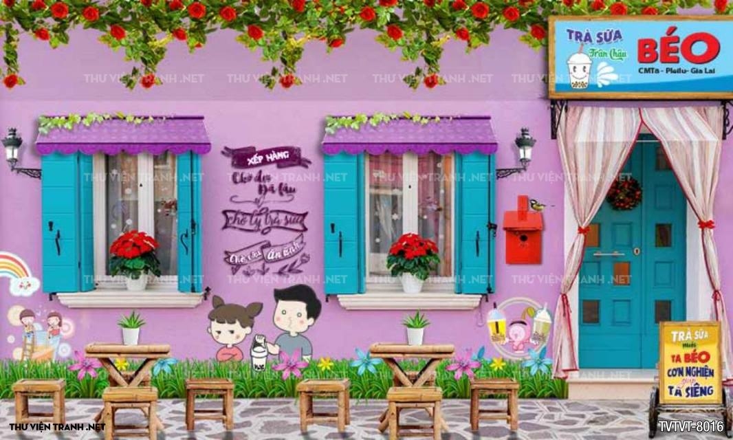 tranh quán cafe, Trà sữa Vintage