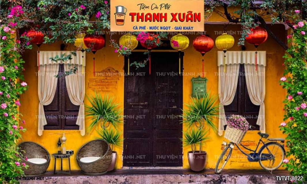 Tranh quán cafe, Trà sữa Vintage 2