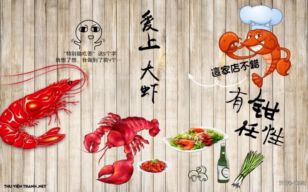 Tranh dán tường quán ăn Trung Hoa
