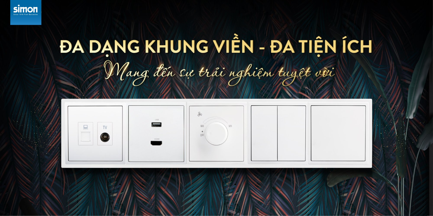 Khung Viền Công Tắc Ổ Cắm Simon Cao Cấp