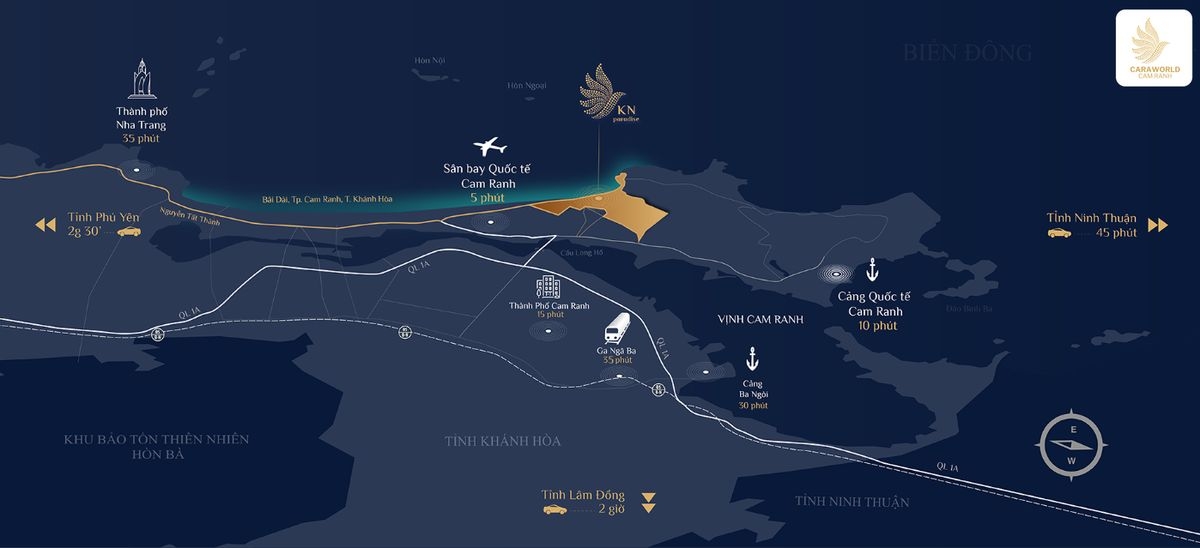 Vị trí Caraworld Cam Ranh