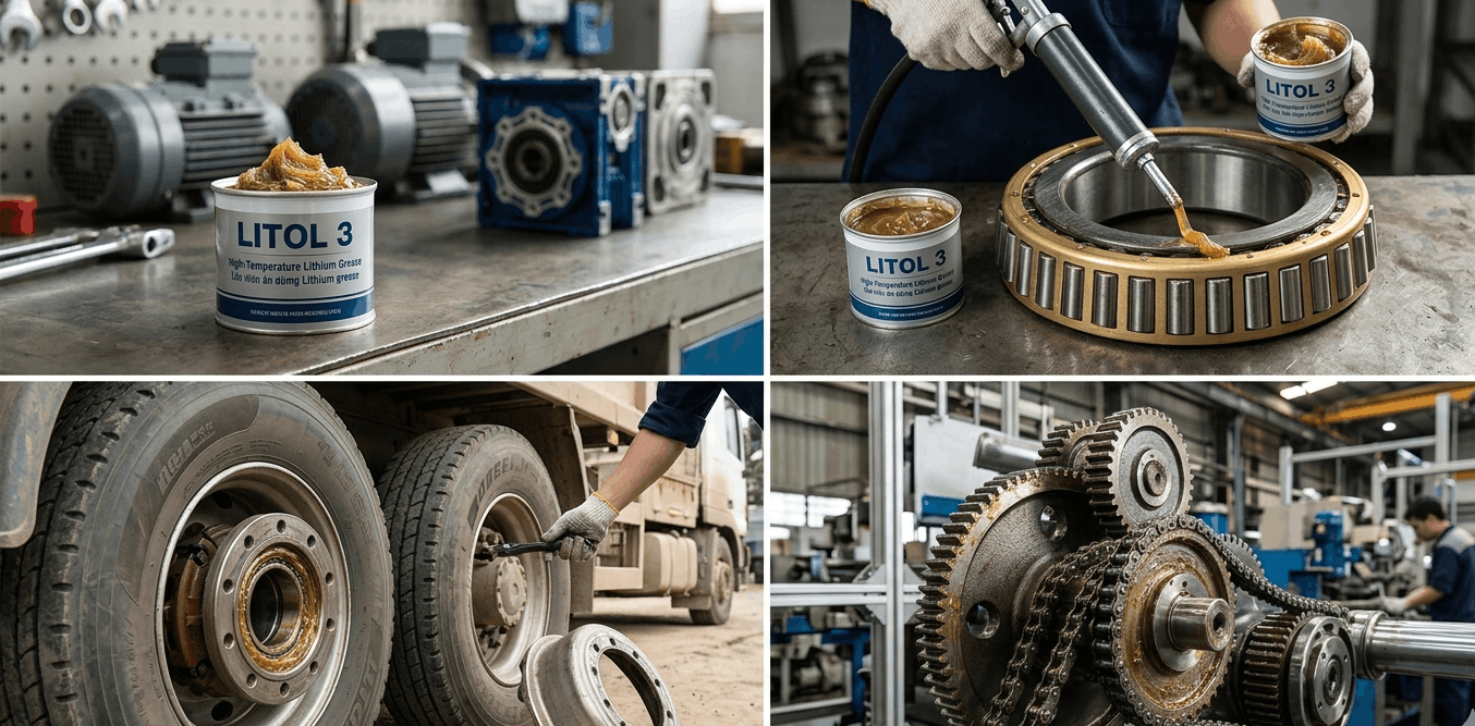 Ứng dụng đa năng của mỡ Lithium Litol trong công nghiệp bôi trơn và sửa chữa ô tô.