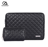 Combo Túi Da chống sốc đựng Laptop/ iPad/ Macbook cao cấp Canvas Artisan AV046 (14inch ,2 Ngăn, tặng kèm túi đựng phụ kiện )