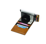 Ví da Mini đựng thẻ ATM, Name Card tiện dụng AV050 (Case kim loại, có nút ấn tự động đẩy thẻ ra)
