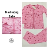 Bộ sau sinh cotton kéo khoá cho con ti