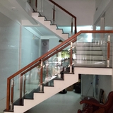 Tay vịn cầu thang gỗ, inox