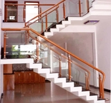 Tay vịn cầu thang gỗ, inox