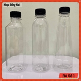 Chai Nhựa Tròn Nắp Đen - Chai Nhựa Trà Sữa 330ml  - Nhựa Việt Nhật