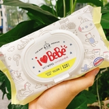 Khăn Giấy Ướt I Love BEBE 120 Tờ Hàn Quốc