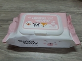Khăn Ướt Baby Wet Wipes Hàn Quốc Hình Gấu Hồng 120 Tờ – An Toàn Cho Bé