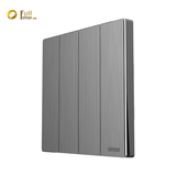 Bộ công tắc bốn 2 chiều mặt vuông tràn viền mặt kim loại Simon M7 661042M-2B