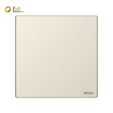 Bộ công tắc đơn 2 chiều mặt vuông tràn viền màu vàng gold mặt kim loại Simon M7 661012M-2C