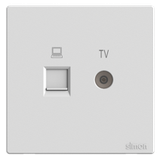 Module ổ cắm mạng Cat 6 và TV màu trắng Simon S6 585302 (đế vuông)