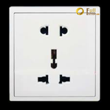 Ổ cắm 3 chấu đa tiêu chuẩn và ổ cắm 2 chấu đế vuông trắng Simon 701080