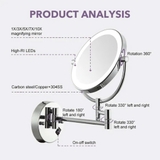 GƯƠNG PHÓNG ĐẠI TREO TƯỜNG MÀU ĐỒNG CỔ (ĐÈN LED) - SLD258 CLEANMAX
