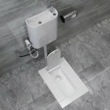 BÀN CẦU XỔM, KÉT NƯỚC TREO KẾT HỢP CHẬU RỬA, BCX-175