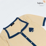 H2217 ÁO NGẮN TAY CỔ VEST HÌNH TIM