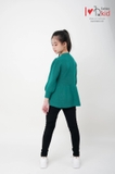 Hqkids Áo len bé gái tay bồng dáng xòe 6-12 tuổi T2305