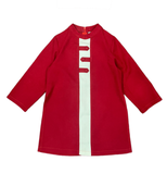 Hqkids Áo dài nhung chéo bé trai phối cúc ngực TG2306