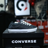 Outlet Converse thấp cổ da đen COUT003