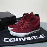 Outlet Converse cao cổ da lộn đỏ đô - độn đế CCDD010