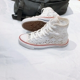 Outlet Converse cao cổ vải ren trắng COUT224