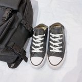 Outlet Converse rubber thấp cổ da đen COUT222