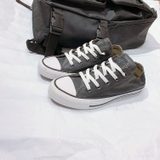 Outlet Converse rubber thấp cổ da đen COUT222