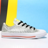 Outlet Converse thấp cổ da bạc CTDB001