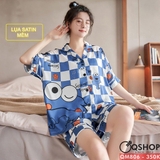 bo-do-pijama-cap-doi-quan-ngan-lua-satin-mem-hoat-hinh-tre-trung-de-thuong-qm806