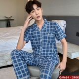 bo-do-pijama-nam-quan-dai-tay-ngan-thun-cotton-qm624