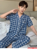 bo-do-pijama-nam-quan-dai-tay-ngan-thun-cotton-qm624
